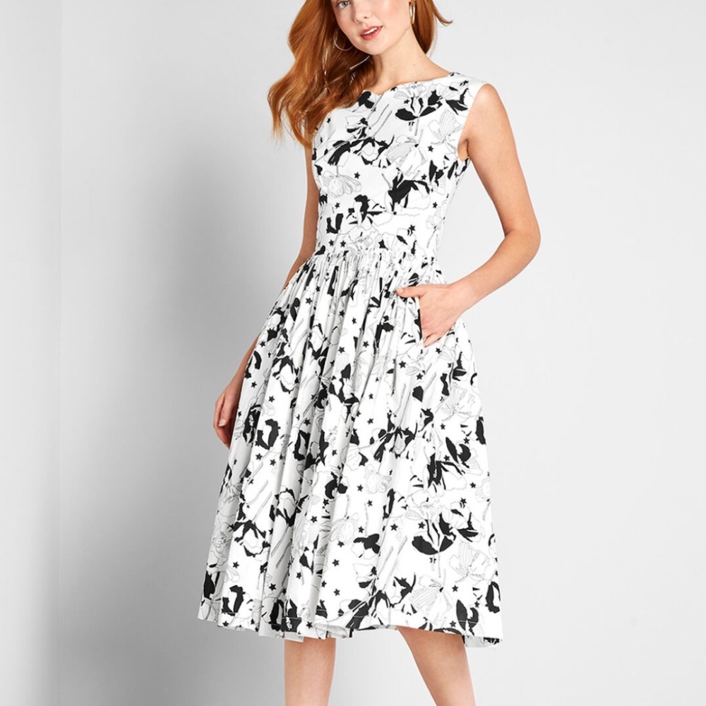 Modcloth "Fabulous Fit and Flare" in Black and White
